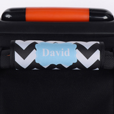 Envoltura de asas del equipaje personalizada de color aqua con chevron negro