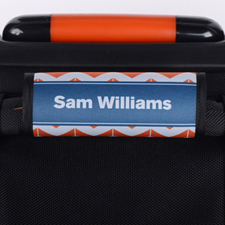 Envoltura de asas de equipaje personalizada con chevron de rayas naranja marino
