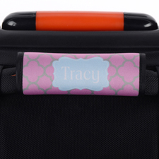 Envoltura de asa de equipaje personalizada de trébol gris rosado