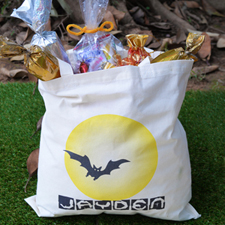 Bolsa de trucos o regalos de Halloween personalizada de murciélagos