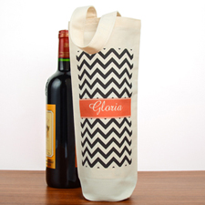 Bolsa de vino de algodón personalizada con símbolos negros