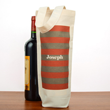  Bolsa de vino de algodón personalizada con rayas de color gris y rojo