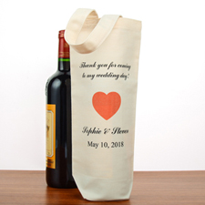Bolsa de vino de algodón personalizada para la boda con 