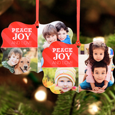 Peace Joy And Love Personalized Metal Ornament