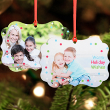 Warm Holiday Wishes Personalized Metal Ornament