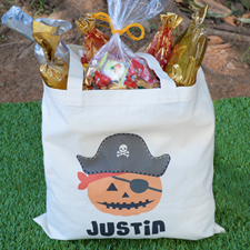 Bolsa de trucos o regalos de Halloween del pirata Jack O' Lanterna Personalizada