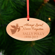 Memorial Personalized Engraved Wooden Ornament