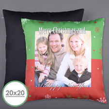 Feliz Navidad Foto personalizada Funda de almohada grande 50.80 cm x 50.80 cm (sin inserción) 