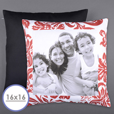 Cojín de almohada con fotos florales rojas personalizadas Cubierta de 40,64 cm x 40,64 cm (sin relleno) 