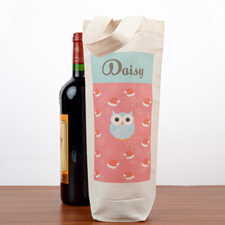 Bolsa de algodón para el vino personalizada de búho