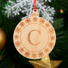 Snowflake Personalized Engraved Wooden Ornament