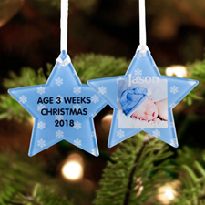 Snowflake Personalized Photo Acrylic Star Ornament