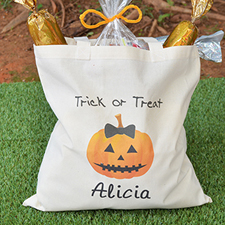 Calabaza personalizados Halloween Truco o bolsa de regalos para niñas