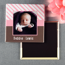 Baby rosado marco personalizados Recordatorio foto imán 