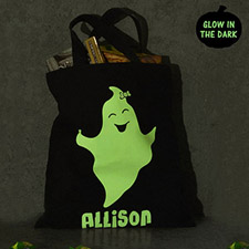 Bolsa de trucos o regalos de Halloween personalizados de la chica fantasma  negra