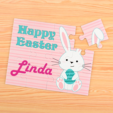 Rompecabezas personalizados para niños con el conejo de pauscuas y huevos