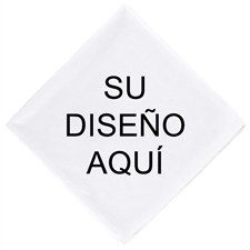 Bandana pañuelo con diseño personalizable con texto. Tamaño: 35.5 x 35.5 cm