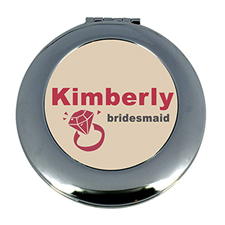 Espejo personalizado de anillo de bodas para damas de honor, redondo