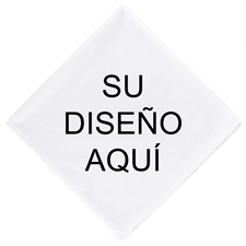 Bandana pañuelo con diseño personalizable con texto. Tamaño: 45.7 x 45.7 cm