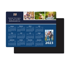 2020 Calendario de cuatro fotos collage con imán 8.89 cm x 12.7 cm Azul