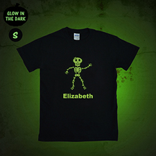 Camiseta de Halloween de la Chica cráneo que brillan en la oscuridad, para adultos talla pequeño 