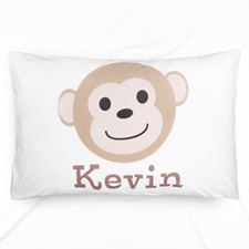 Funda de almohada con nombre personalizado para el mono