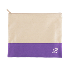Bolso cosmético bordado color violeta