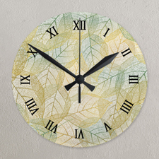 Reloj de acrílico redondo de números romanos personalizado con fotografía alrededor, 27.3 cm