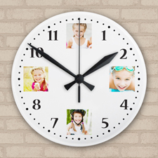 Reloj personalizado con collage de 4 fotografías, 27.3 cm