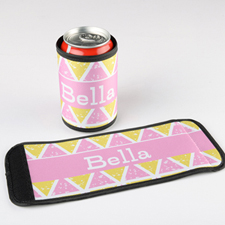 Triángulo amarillo-rosado Envoltura personalizada de lata o botella   