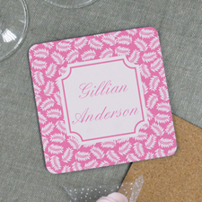 Portavasos de corcho personalizado con diseño de naturaleza rosa