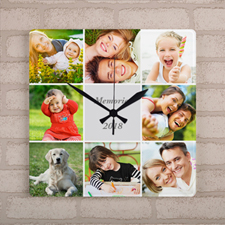 Reloj personalizado con collage de 8 fotografías, 27.3 cm