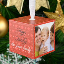 Foto-cubo de madera personalizado con la Estrella de Navidad de 5.08 cm.