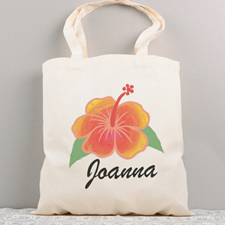 Bolsa de algodón de verano personalizada con flores tropicales 