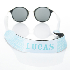Círculo azul claro correa de gafas de sol monogramada