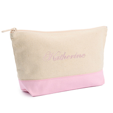 Bolsa cosmética personalizada con bordado. Color: 2 tonos rosa. Tamaño: Pequeña