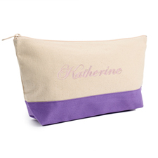 Bolso cosmético bordado en violeta Trim