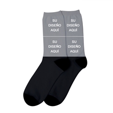 Calcetines tipo unisex personalizados con impresos con el diseño de colage de dos fotostalla mediana
