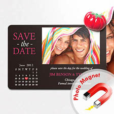 Nevera personalizada 10.16 cm x15.24 cm Calendario Grande Guardar la fecha Foto Imán, Amor Negro