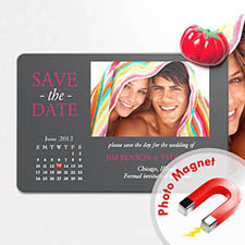 Nevera personalizada 10.16 cm x15.24 cm Calendario Grande Guardar la fecha Foto Imán, Gris amoroso