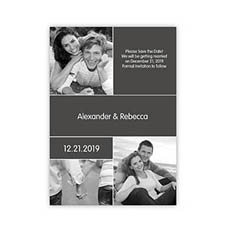Tarjeta personalizada con collage de 3 fotografías diseño 