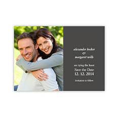Tarjeta personalizada de anuncio de matrimonio color gris