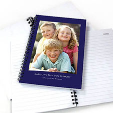 Create Your Own Portrait Photo Blue Two Title Notebook
