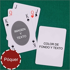Naipes tamaño póker, estilo Bridge, ovalados y personalizados con mensaje, personalice los 2 lados 