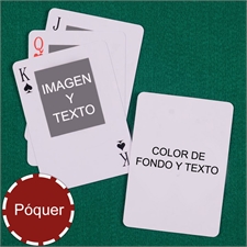 Naipes tipo póker con retratoarriba, personalizados de los 2 lados y con mensaje 