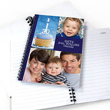 Create Your Own Blue Three Collage One Title Notebook