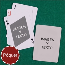 Naipes personalizados tipo póker reorcido personalizados de los 2 lados 