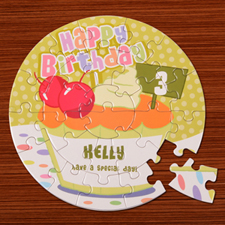 Rompecabezas de cumpleaños del bebe de pastelitos de 18.42 cm.
