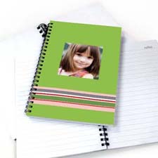 Create Your Own Colorful Stripes Notebook, Green