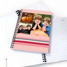 Create Your Own Three Collages Colorful Stripes Notebook, Pink